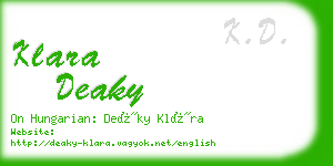 klara deaky business card